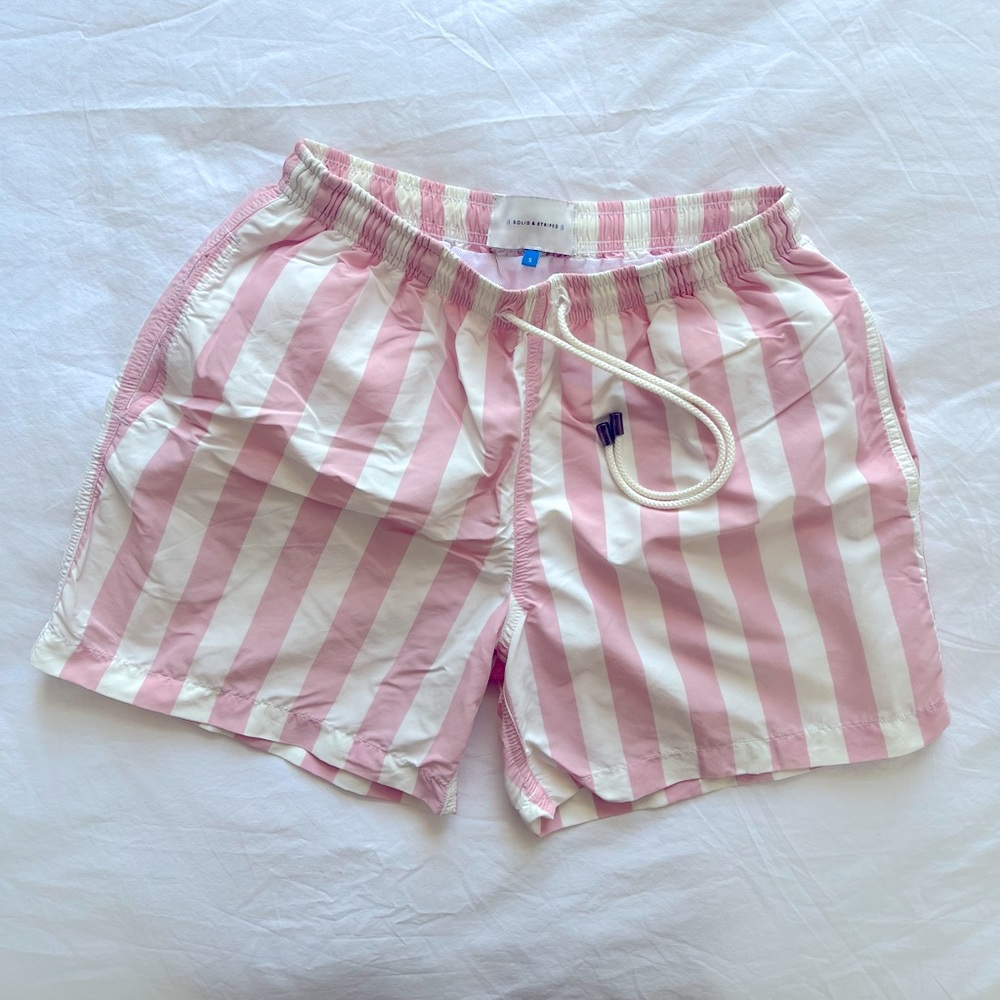 Solid & Striped Lined Swim Trunks